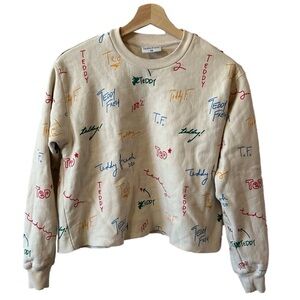 TEDDY FRESH Graphic Font‎ Cropped Crewneck Sweatshirt